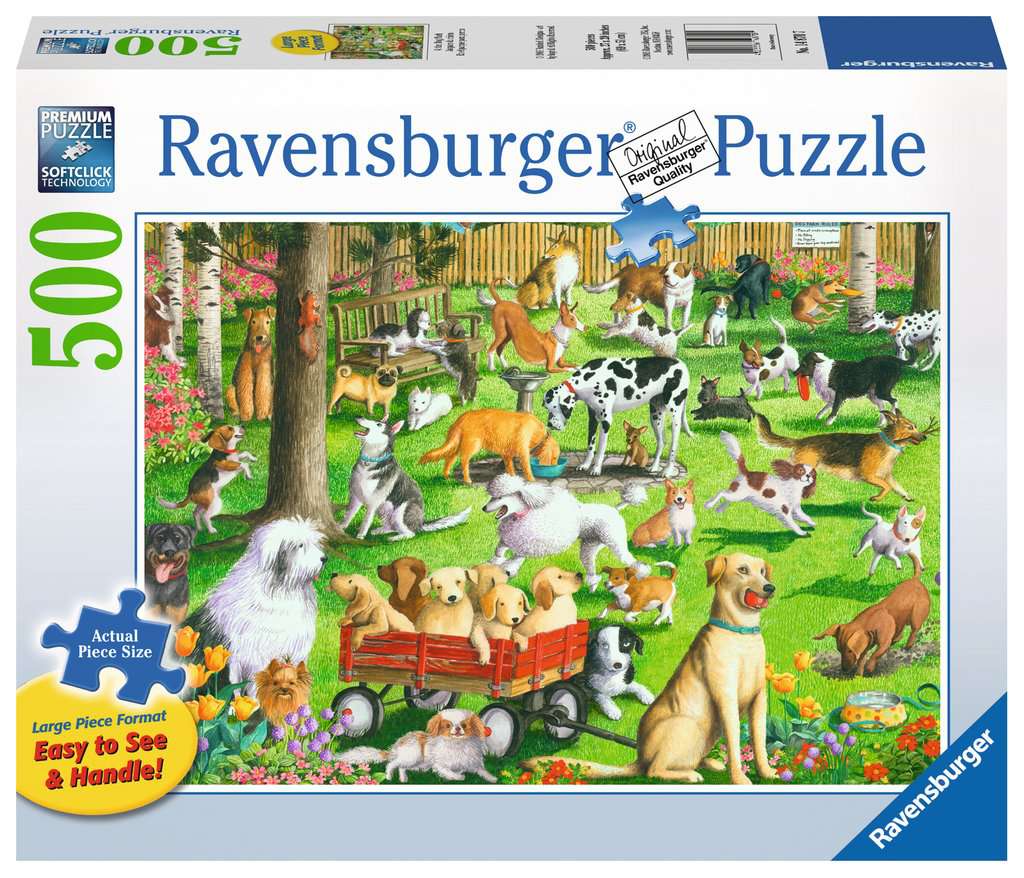 At the Dog Park - 500 pc Large Format Jigsaw Puzzle By Ravensburger