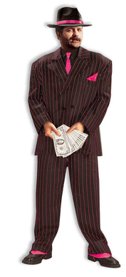 Men's Pink Jazz Gangster Costume - Plus Size
