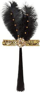 Sequin Flapper Plume Headband