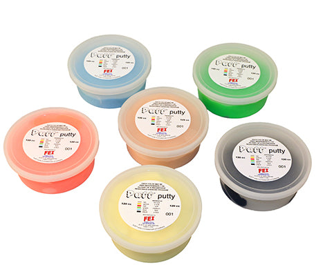 Puff Lite Color Coded Exercise Putty 6 piece 1 of each color/resistance