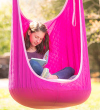 Quilted HugglePod Hanging Chair with Inflatable Cushion - Fuscia