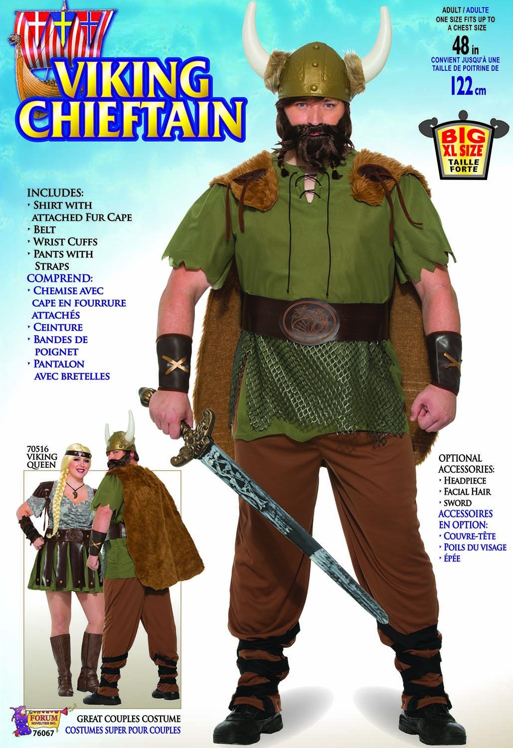 Viking Chieftain  Costume - Plus Size Costumes