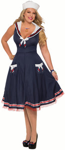Ahoy Lady Nautical Sailor Dress Costume - XL or Plus