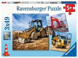 Diggers at Work  - 49 Piece Jigsaw Puzzles (3 Pack) By Ravensburger