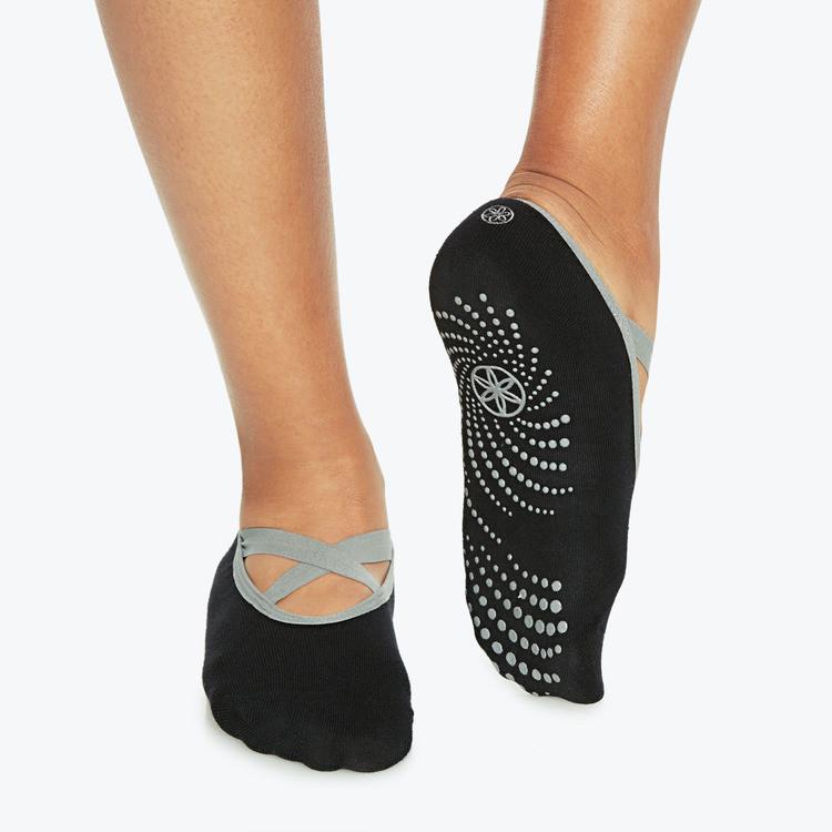 GAIAM GRIPPY YOGA-BARRE SOCKS BLK/GREY