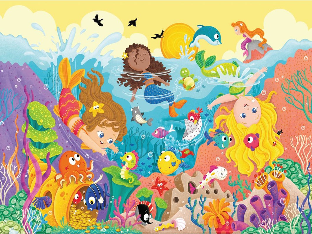 Splashing Mermaids   - 24 Pc Jigsaw Floor Puzzle By Ravensburger