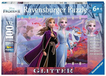Frozen Glitter Puzzle Strong Sisters Elsa and Anna   - 100   Pc Jigsaw Puzzle By Ravensburger